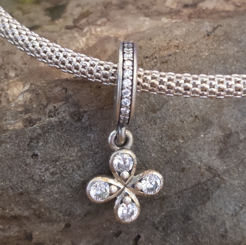 Authentic Pandora Four Petal Flower Charm